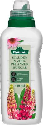 Produktbild von Dehner Stauden- und Zierpflanzendünger, Spezialdünger, hochwertiger Flüssigdünger, Dünger für Zierpflanzen, organischer NPK-Dünger, mit Spurennährstoffen, 500 ml, für ca. 50 l