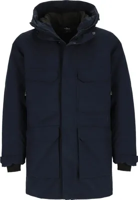 Produktbild von Blue Wave Herren Funktionsparka Marten mit Steppfutter - Wasserdichte Funktionsjacke mit Kapuze in Marine Größe 5XL