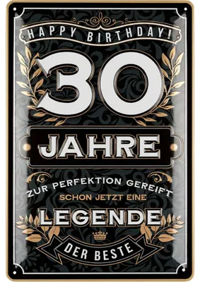 Produktbild von Blechschild 30 Schild Geburtstag, 30 JAHRE LEGENDE, perfektion - Deko 30 Geburtstag Mann, 30 Geburtstag Deko, lustiges Geburtstagsschild 30