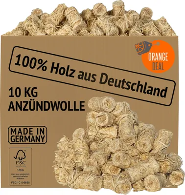Produktbild von 10 kg Premium Anzünder (Grill-, Kamin-, Ofenanzünder) aus nachhaltiger Holzwolle und Wachs