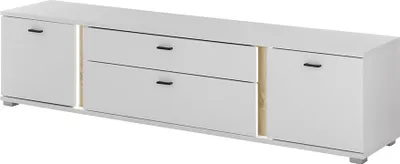 Produktbild von Lowboard 200 cm breit weiß mit Eiche  LOVENO-61