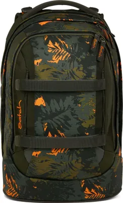 A backpack with a camouflage pattern.