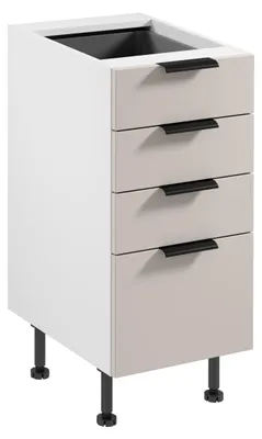 Produktbild von Küchenschrank mit Schubladen SALERNO – Breite 40 cm, weiß/beige