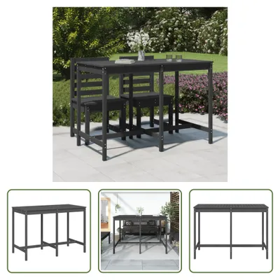 Produktbild von The Living Store Gartentisch Grau 159,5x82,5x110 cm Massivholz Kiefer