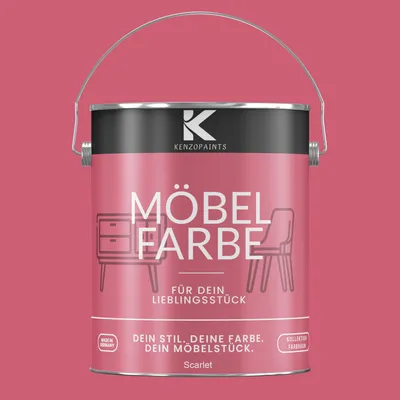 Produktbild von Kenzopaints 2,5Liter Möbelfarbe Möbellack Buntlack Farbraum - Scarlet