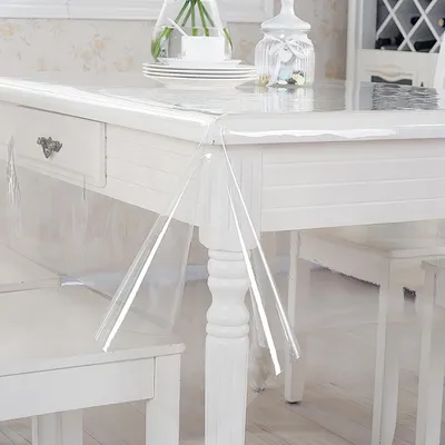 Produktbild von Transparente Tischdecke, 150×100 cm, abwaschbar und wasserdicht für den Innen- und Außenbereich