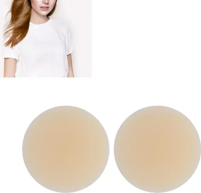 Produktbild von Wiederverwendbare selbstklebende Silikon-Pasties, runde BH-Paste, sicherer Nippellos-Überzug, milchig weiß, S = 7 cm