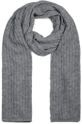 Produktbild von styleBREAKER Uni einfarbiger Strick Schal mit strukturiertem Flecht Muster, Uni Winter Strickschal 01018161