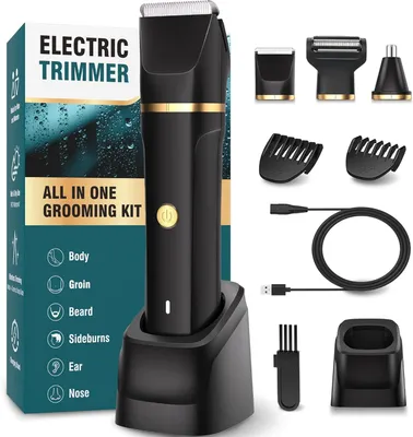 Produktbild von 3-in-1 Elektrisch mit Stehender Ladestation,Nass-und Trockengebrauch,rasierer herren intimbereich für Brust Beine Achselhöhle Leiste Nase,IPX7