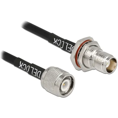 Produktbild von DeLOCK Antennenkabel TNC Stecker zu TNC Buchse RG-58 60 cm, 0,6 m, RG-58 C/U, TNC, TNC, Schwarz