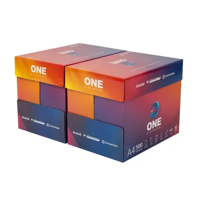 Produktbild von ONE Druckerpapier & Kopierpapier DIN A4 weiß - 5.000 Blatt - für Laser- & Tintenstrahldrucker, Büro Home Office - by PrintBrothers - PEFC-Zertifikat