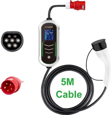 Obrázek produktu pro Přenosná nabíječka pro elektromobily, výkon 11 kW, 5M kabel, 11KW 16A 5M, TYPE2