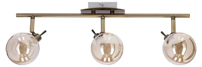 Zdjęcie produktu dla Lampa sufitowa bursztynowe klosze Lentini mosiężno-złota 3xG9x40W metal wym:18x66x10cm IP20 Candellux