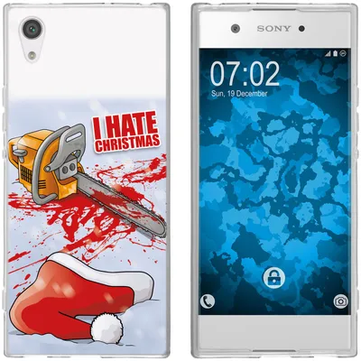 Produktbild von PhoneNatic Case kompatibel mit Sony Xperia XA1 Silikon-Hülle X Mas Weihnachten Hate X-Mas M8