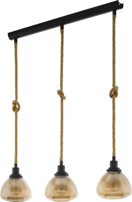 Produktbild von EGLO Pendellampe Rampside, 3 flammige Vintage Pendelleuchte im Industrial Design, Hängelampe aus Stahl, E27