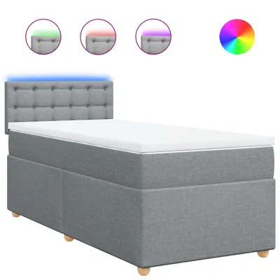 Obrázok produktu pre vidaXL Boxspring posteľ s matracom Svetlo šedá 90x190 cm Látka