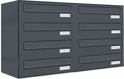 Produktbild von 8er Briefkasten-Anlage Tür- Zaundurchwurf RAL 7016 Anthrazit