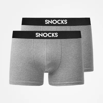 Immagine prodotto di Boxer da uomo SNOCKS con logo, confezione da 2 pezzi, grigio chiaro melange, taglia S