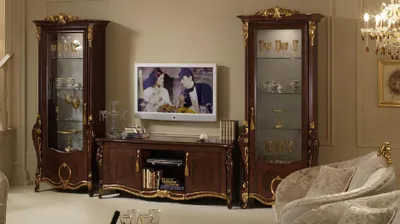 Produktbild von klassisch Wohnwand Vitrine Kommode Schrank sideboard Barock Rokoko jugendstil