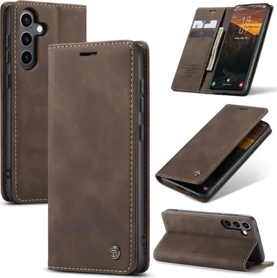 Obrázek produktu pro Pouzdro pro Samsung Galaxy S24 FE, RetroPolyuretanKožené Pouzdro s Funkcí Stojánku bronz