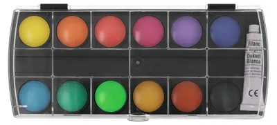 Produktbild von Pelikan Deckfarbkasten 12 Farben mit Deckweiß und Pinsel