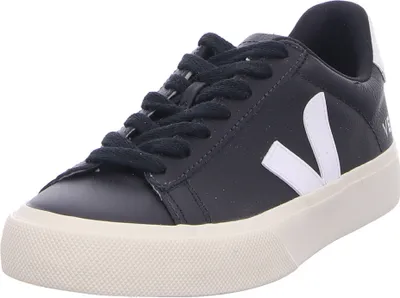 Obrázok produktu pre Veja Campo Women's Lace-up Chromefree Leather Trainers Black White - undefined / Black-White