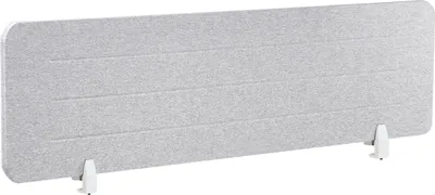 Produktbild von BELIANI Schreibtisch Trennwand Hellgrau Stoff PET Kunststoff 160 x 40 cm zum Klemmen Befestigungsklammern Schallschutz Sichtschutz Büro Home Office
