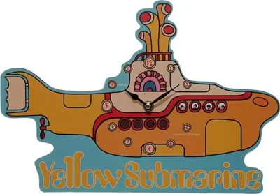 Obrázek produktu pro Nástěnné hodiny s motivem The Beatles, Yellow Submarine