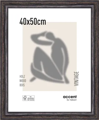 Produktbild von accent by nielsen Holz Bilderrahmen Vintage, 40x50 cm, Schwarz