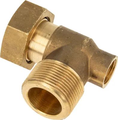 Produktbild von tecuro Eckverschraubung Überwurfmutter 1 1/4 Zoll (flachdichtend) x 1 1/4 Zoll AG x 1/2 Zoll IG, reduziert - Messing-blank CW617N