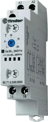 Produktbild von Finder Zeitrelais Multifunktion, Halbleiter-Ausgang 80.71.0.240.0000 80.71.0.240.0000 24 - 240 V DC/AC 1 Schließer 1 A
