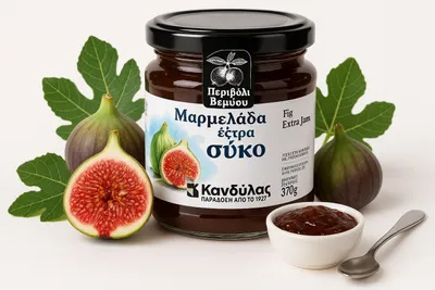 Produktbild von Kandylas Feigenkonfitüre 370 g im Glas aus Griechenland
