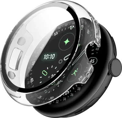 Produktbild von Strap-it Hartschalenetui mit Glas passend für Google Pixel Watch 4 - 45mm - Robuste Displayschutzhülle - Optimaler Schutz für Ihre Smartwatch - Transparent