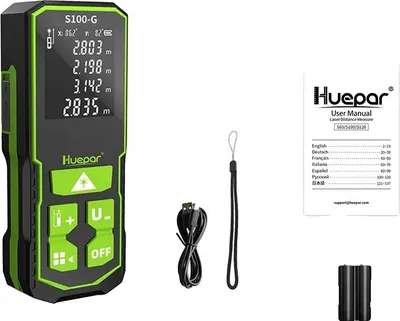 Obrázek produktu pro Laserový měřič vzdálenosti, přesné měření, dobíjecí energie, kompaktní design, dálkoměr, 60 m