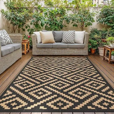 Produktbild von Wendbarer Wasserdichter Außen-Teppich 240x300 cm für Camper, Balkon, Terrasse und Garten