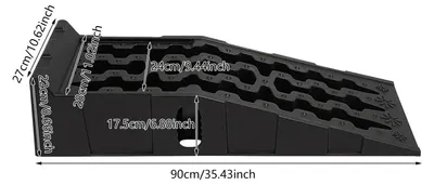 Image de Rampes de chargement, set de 2 pièces, pour voitures et motos - Rampes de service et de levage - Capacité de charge : 5 tonnes - Plastique - Surface antidérapante - Idéales pour les vidanges et les réparations - Portables - Noir
