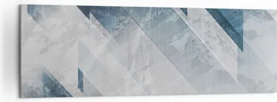 Produktbild von Bild auf Leinwand - Leinwandbild - Einteilig - Blau Weiß Figuren - 160x50cm - Wand Bild - Wanddeko - Wandbilder - Leinwanddruck - Bilder - Wanddekoration - Leinwand bilder - Wandbild - AB160x50-5082