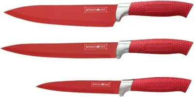 Image de Ensemble de couteaux 3 pièces Rouge Royalty Line RLBW3R