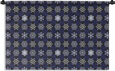 Produktbild von MuchoWow® Wandteppich Wandbehang Neujahr - Schneeflocke - Weihnachten - Muster 120x80 cm Tapisserie Dekoration Wandtuch - Wanddekorationen - Wandtücher