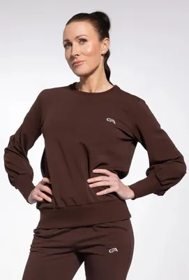 Zdjęcie produktu dla Gatta - Dresowa Bluza Damska - Sportowa, bez Kaptura - Brązowa - S