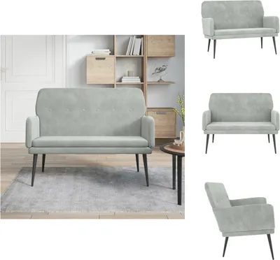 Obrázek produktu pro vidaXL Lavice světle šedá 108x79x79 cm sametová - Lavice