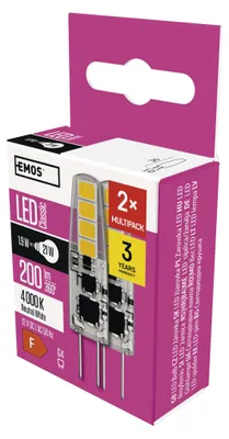 LED žárovka Classic JC / G4 / 1,9 W (21 W) / 200 lm / neutrální bílá