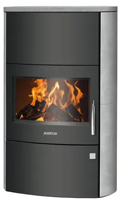 Produktbild von Justus | Kaminofen | Agero W+ | 7 kW | Stahl Schwarz, Speckstein