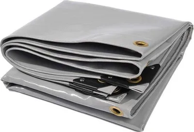 Zdjęcie produktu dla Unyqoos® - plandeka ochronna, 300 x 400 cm, szara - PVC, 650 g/m², wodoodporna i odporna na rozdarcia, odporna na promieniowanie UV, z oczkami i wzmocnionym brzegiem, plandeka ochronna do ciężarówek i basenów (12 m²)