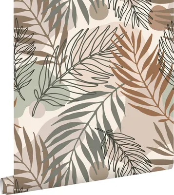 Immagine prodotto di ESTAhome carta da parati foglie beige e verde grigiastro 50 x 900 cm