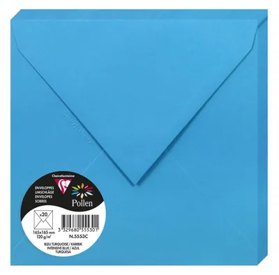Immagine prodotto di Busta colorata Clairefontaine 165 × 165 mm, 20 pezzi blu, 165 × 165 mm