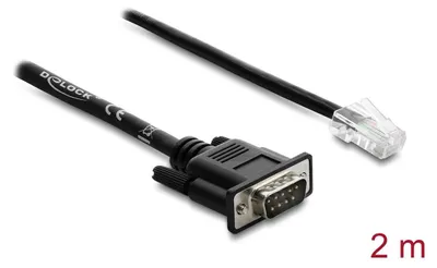 Obrázok produktu pre DeLOCK 64296, 2 m, Cat5e, DB-9, RJ-45, Čierna