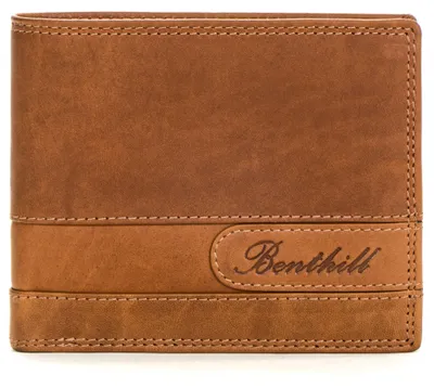 Produktbild von Benthill Geldbörse Herren Leder | Geldbeutel mit RFID-Schutz | Portemonnaie aus hochwertigem Rindsleder | Männer Brieftasche inkl. Geschenkbox