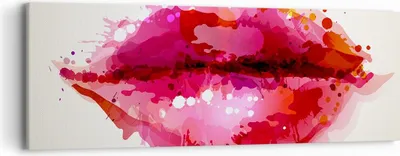 Produktbild von Bild auf Leinwand - Leinwandbild - Rote Lippen glänzend Lippe Glanz - 90x30cm - Wand Bild - Wanddeko - Leinwanddruck - Bilder - Kunstdruck - Wanddekoration - Leinwand bilder - Wandkunst - AB90x30-2706