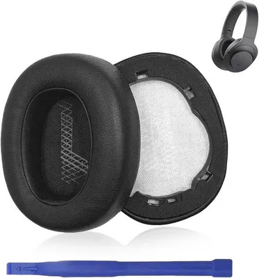Productafbeelding van Vervangende oorkussens voor over-ear hoofdtelefoons met zacht leer en traagschuim - Zwart